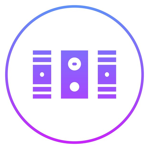 Ilustración del icono vectorial de los altavoces del conjunto de iconos de computadora y hardware
