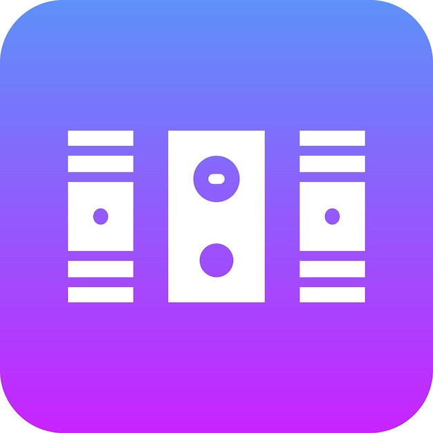 Ilustración del icono vectorial de los altavoces del conjunto de iconos de computadora y hardware