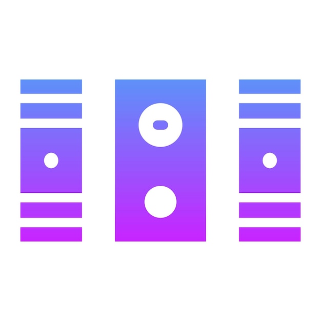 Ilustración del icono vectorial de los altavoces del conjunto de iconos de computadora y hardware