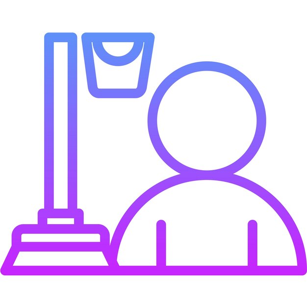 Ilustración del icono vectorial de la ama de llaves del conjunto de iconos de limpieza y limpieza