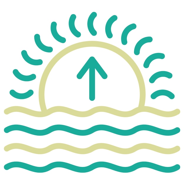Ilustración del icono vectorial del amanecer del conjunto de iconos del tiempo
