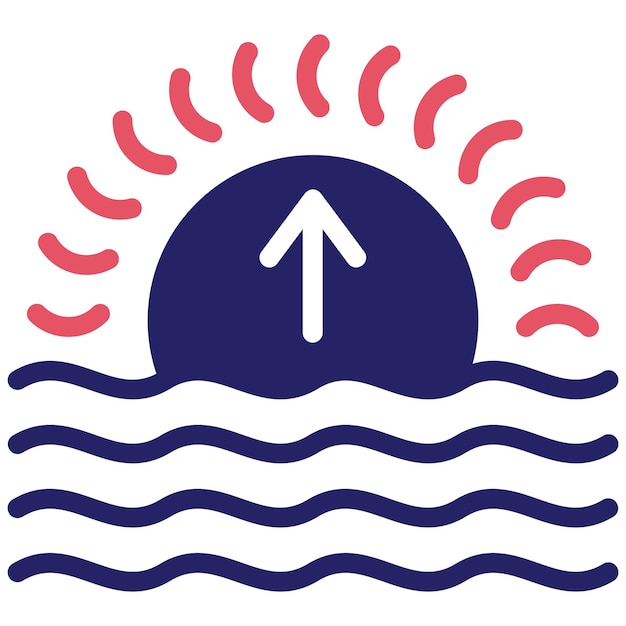 Ilustración del icono vectorial del amanecer del conjunto de iconos del tiempo