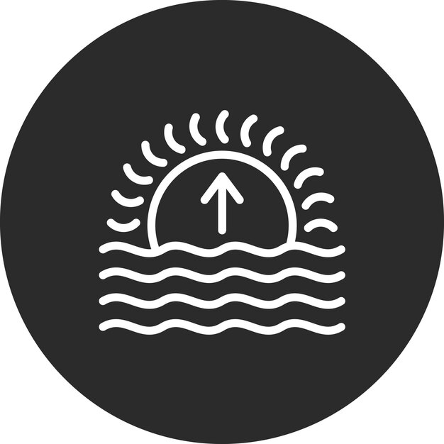 Ilustración del icono vectorial del amanecer del conjunto de iconos del tiempo