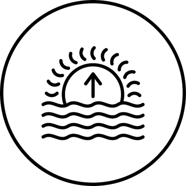 Ilustración del icono vectorial del amanecer del conjunto de iconos del tiempo