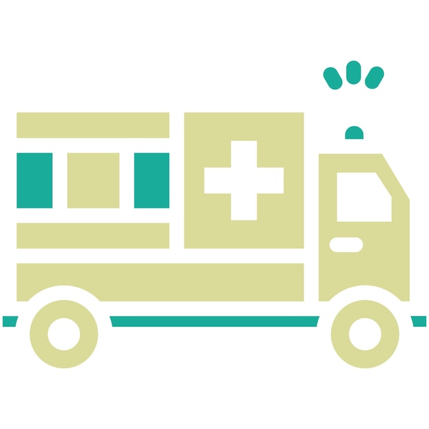 Ilustración del icono vectorial de la ambulancia del conjunto de iconos de Auto Racing