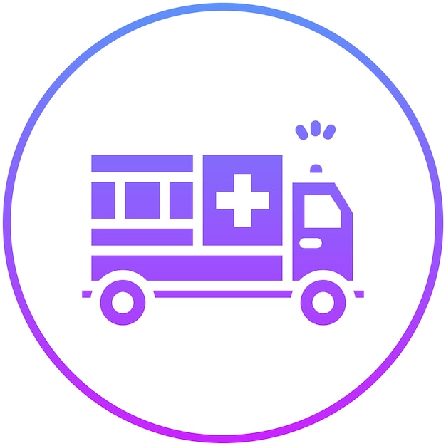Ilustración del icono vectorial de la ambulancia del conjunto de iconos de Auto Racing