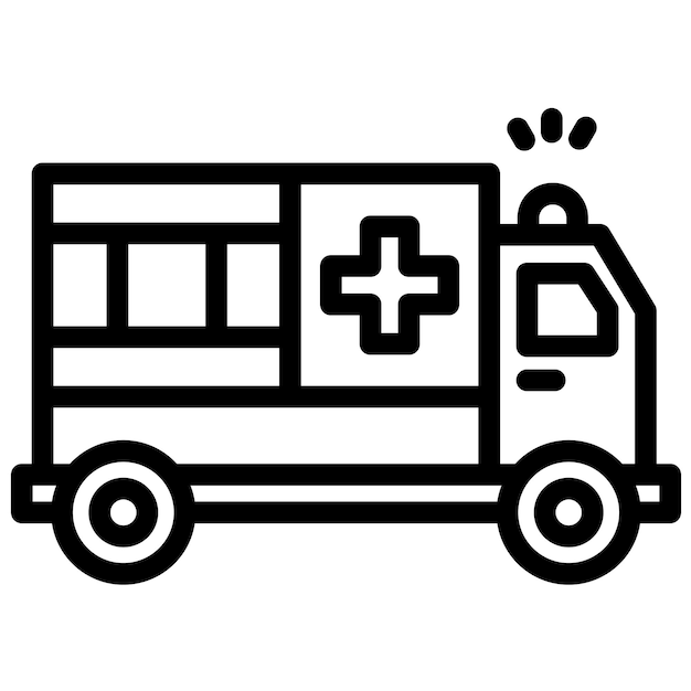 Ilustración del icono vectorial de la ambulancia del conjunto de iconos de Auto Racing