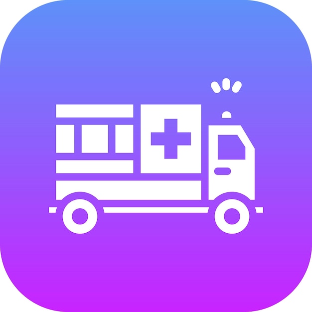 Ilustración del icono vectorial de la ambulancia del conjunto de iconos de Auto Racing