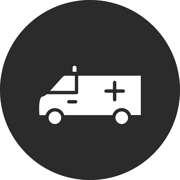 Ilustración del icono vectorial de la ambulancia del conjunto de iconos de City Elements