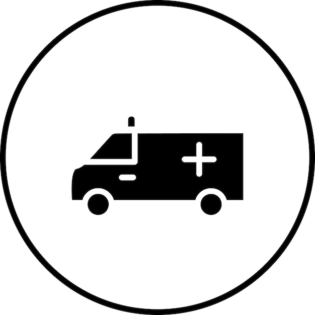Ilustración del icono vectorial de la ambulancia del conjunto de iconos de City Elements
