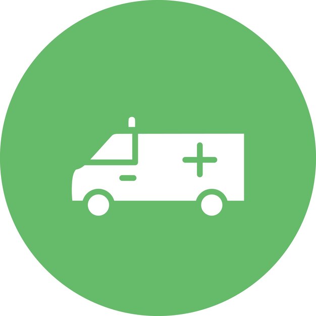 Ilustración del icono vectorial de la ambulancia del conjunto de iconos de City Elements