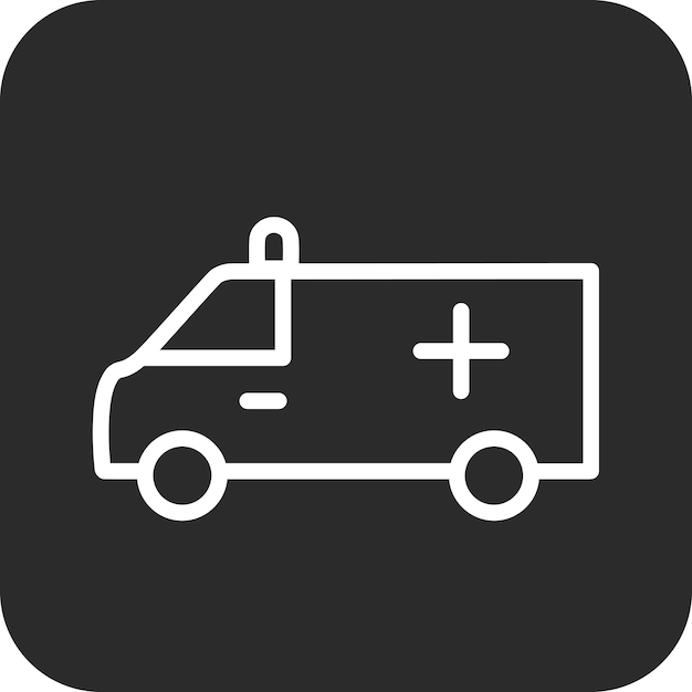 Ilustración del icono vectorial de la ambulancia del conjunto de iconos de City Elements