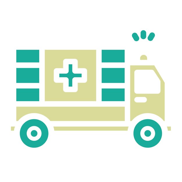 Ilustración del icono vectorial de la ambulancia del conjunto de iconos de transporte