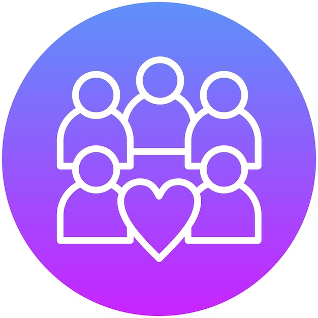 Ilustración del icono vectorial de Amigos del conjunto de iconos de Planificación de Vacaciones