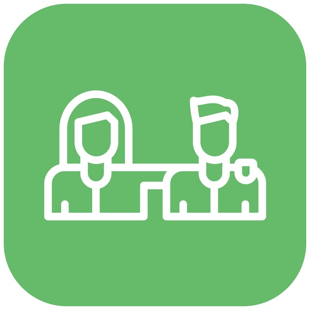 Ilustración del icono vectorial de Amigos Virtuales del conjunto de iconos de Amistad