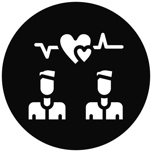 Ilustración del icono vectorial del amor del conjunto de iconos de la amistad