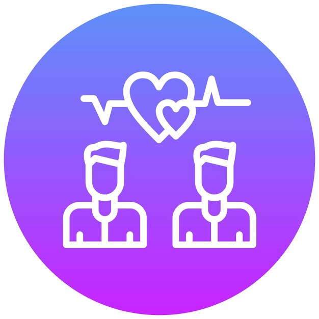 Ilustración del icono vectorial del amor del conjunto de iconos de la amistad