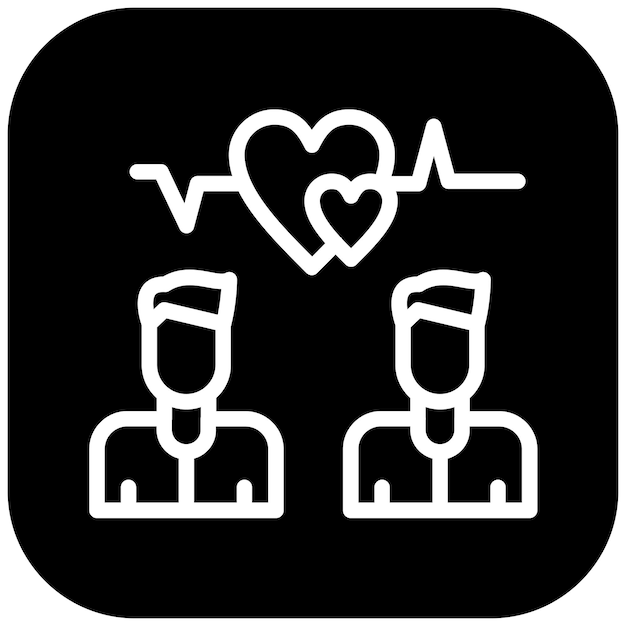 Ilustración del icono vectorial del amor del conjunto de iconos de la amistad