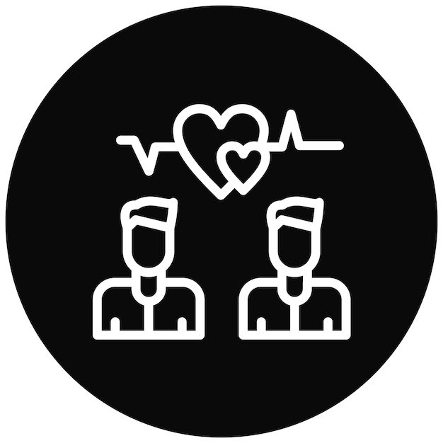 Ilustración del icono vectorial del amor del conjunto de iconos de la amistad