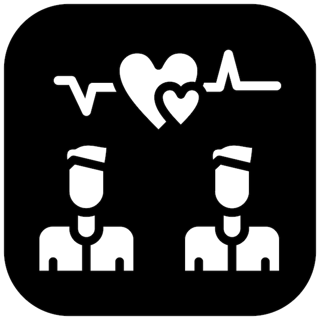 Ilustración del icono vectorial del amor del conjunto de iconos de la amistad