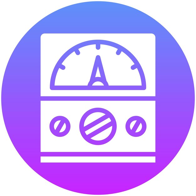 Ilustración del icono vectorial del amperímetro del conjunto de iconos de la escuela