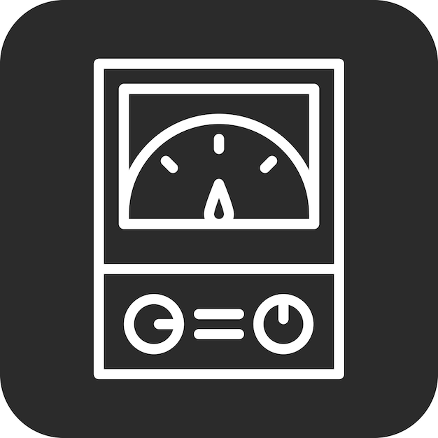 Ilustración del icono vectorial del amperímetro del conjunto de iconos del proceso industrial
