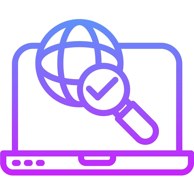 Ilustración del icono vectorial de análisis de red del conjunto de iconos de red