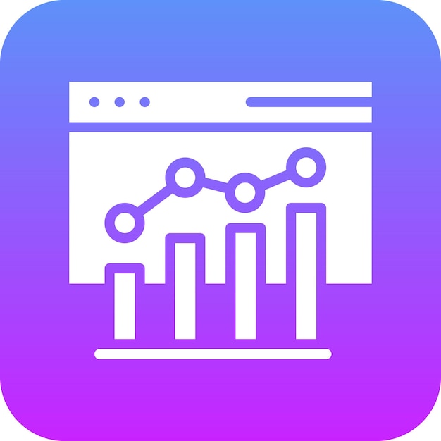 Ilustración del icono vectorial de análisis del sitio web del conjunto de iconos de banca y finanzas
