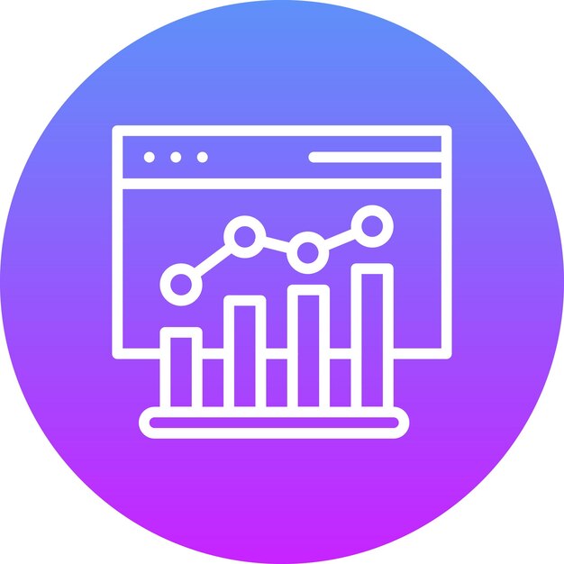 Ilustración del icono vectorial de análisis del sitio web del conjunto de iconos de banca y finanzas