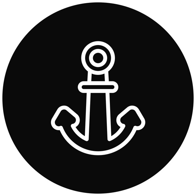 Ilustración del icono vectorial del anclaje del conjunto de iconos de Coastline
