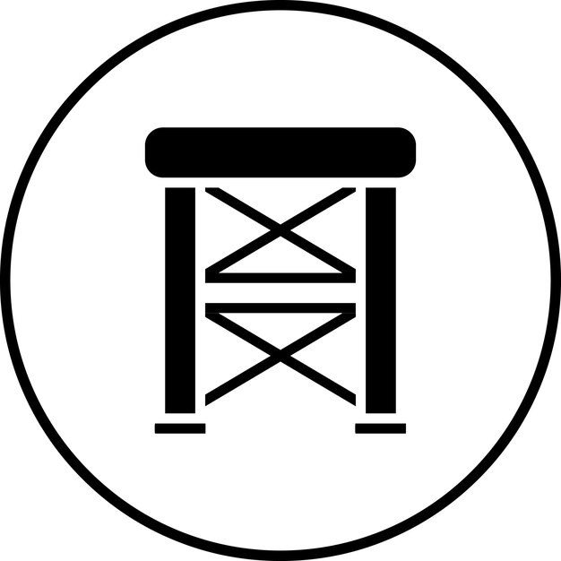 Ilustración del icono vectorial del andamio del conjunto de iconos de herramientas de construcción