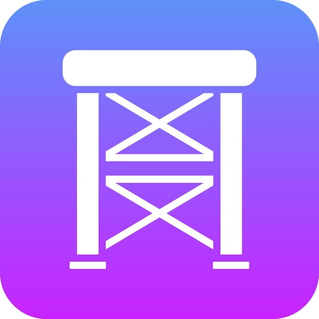 Ilustración del icono vectorial del andamio del conjunto de iconos de herramientas de construcción