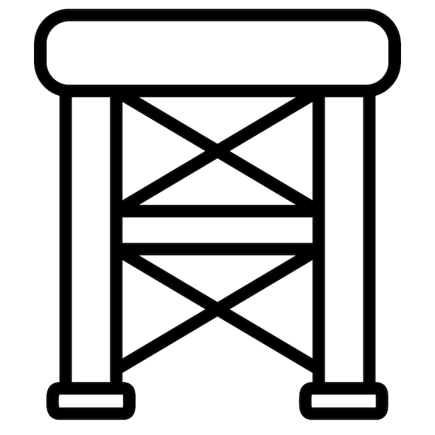 Ilustración del icono vectorial del andamio del conjunto de iconos de herramientas de construcción