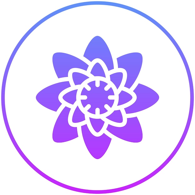 Ilustración del icono vectorial de la anémona del conjunto de iconos de las flores