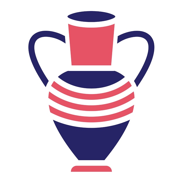 Ilustración del icono vectorial de la ánfora del conjunto de iconos de la civilización antigua