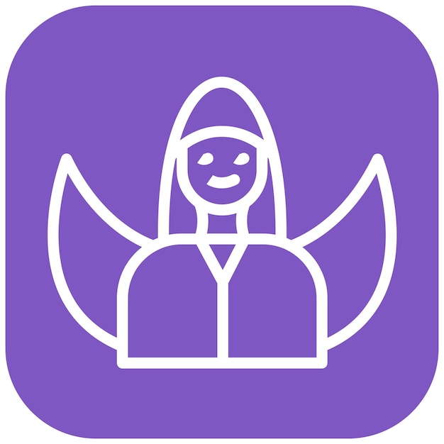 Ilustración del icono vectorial del ángel del conjunto de iconos funerarios