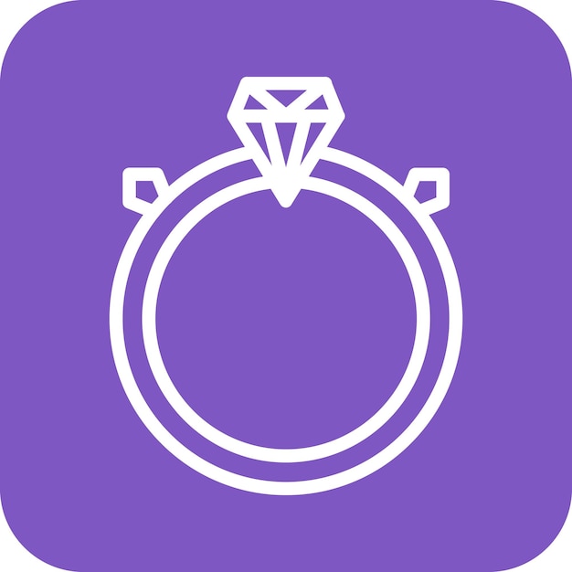 Ilustración del icono vectorial del anillo de bodas del conjunto de iconos de bodas