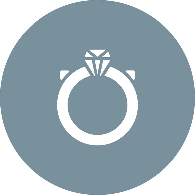 Ilustración del icono vectorial del anillo de bodas del conjunto de iconos de bodas