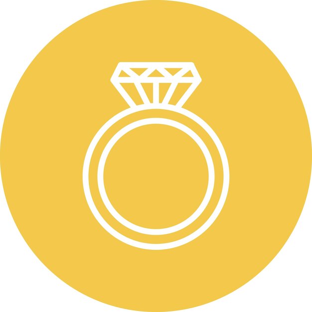 Ilustración del icono vectorial del anillo de diamante del conjunto de iconos de cumpleaños