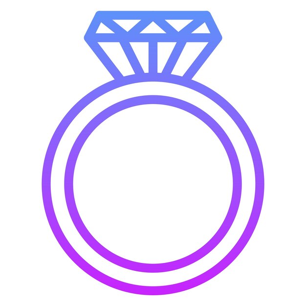 Ilustración del icono vectorial del anillo de diamante del conjunto de iconos de cumpleaños