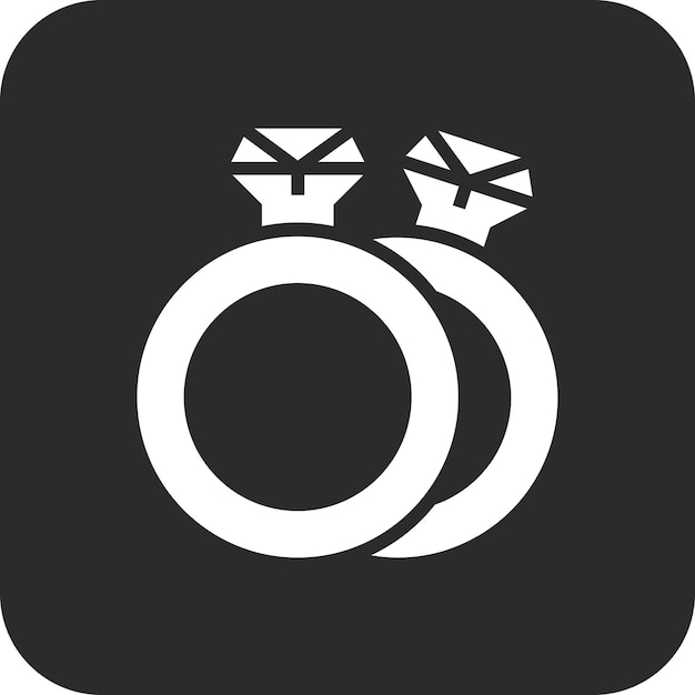 Ilustración del icono vectorial del anillo de diamante del conjunto de iconos de moda