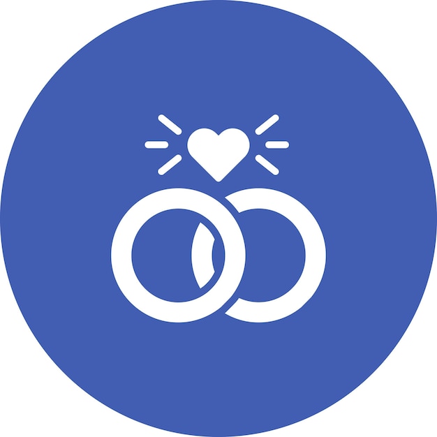 Ilustración del icono vectorial de los anillos de bodas del conjunto de iconos de bodas