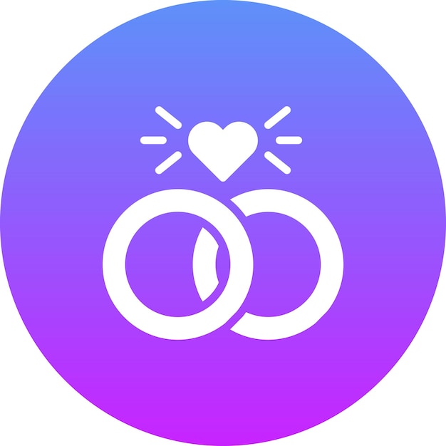 Ilustración del icono vectorial de los anillos de bodas del conjunto de iconos de bodas