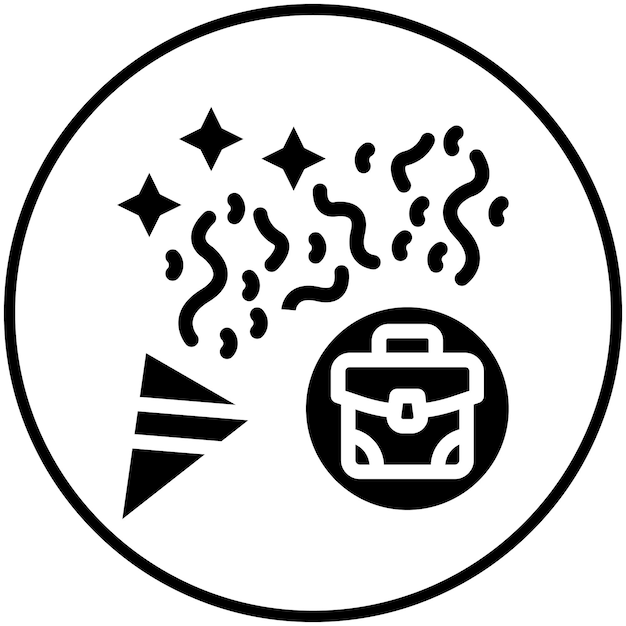 Ilustración del icono vectorial del aniversario del trabajo del conjunto de iconos de eventos de premios