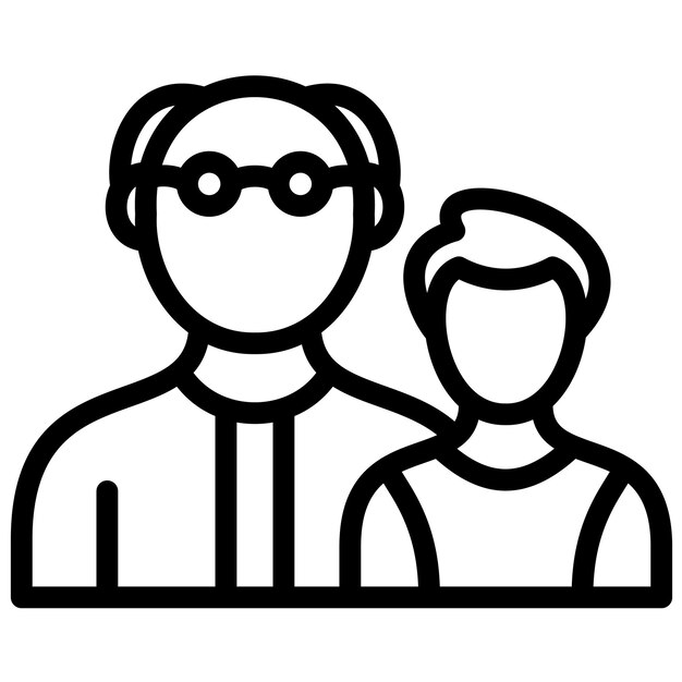 Ilustración del icono vectorial del antepasado del conjunto de iconos de Generation Gap