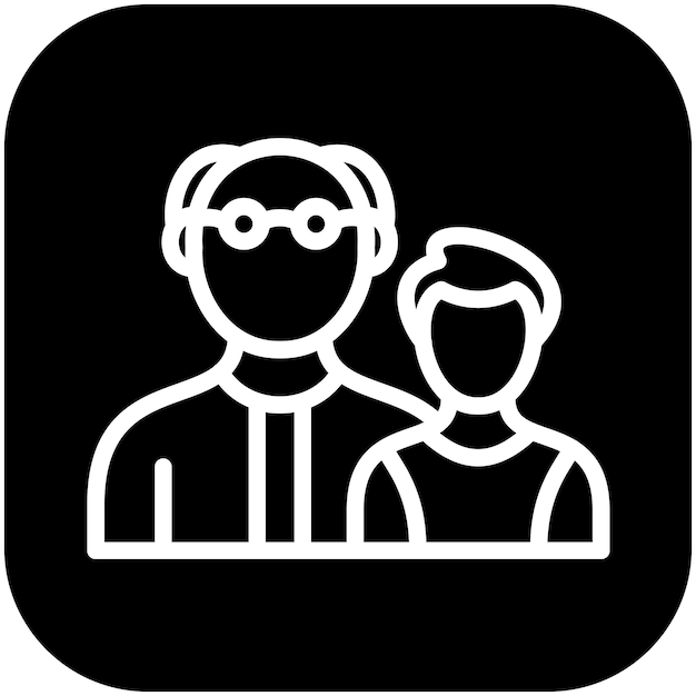 Ilustración del icono vectorial del antepasado del conjunto de iconos de Generation Gap