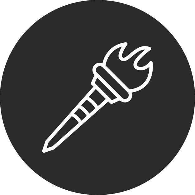 Ilustración del icono vectorial de la antorcha pirata del conjunto de iconos de los piratas