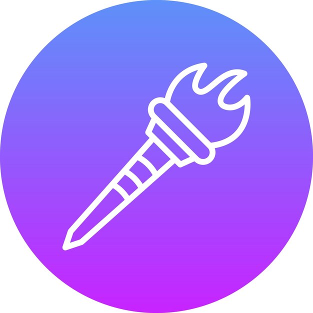 Ilustración del icono vectorial de la antorcha pirata del conjunto de iconos de los piratas