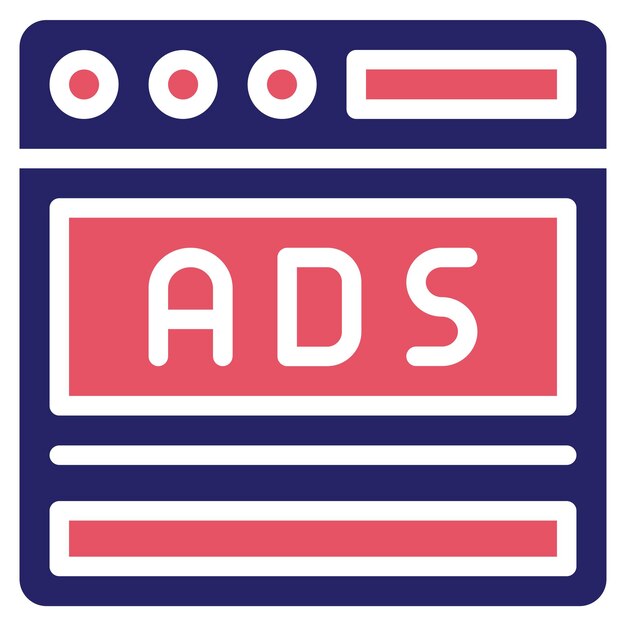Ilustración del icono vectorial de anuncios en línea del conjunto de iconos de codificación y desarrollo