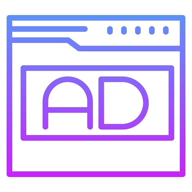 Ilustración del icono vectorial de anuncios del sitio web del conjunto de iconos de marketing